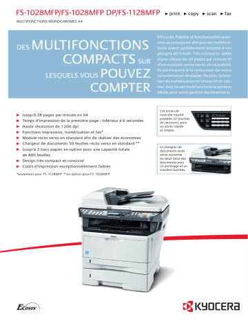 Manuel du propriétaire | KYOCERA FS-1128MFP Manuel utilisateur | Fixfr