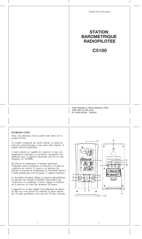 Manuel du propriétaire | VION METEO CONCEPT C5100 Manuel utilisateur | Fixfr