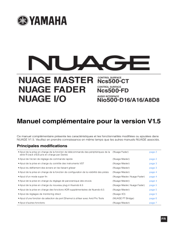 Manuel du propriétaire | Yamaha NUAGE Manuel utilisateur | Fixfr