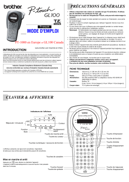 Brother P-Touch GL100 Manuel utilisateur