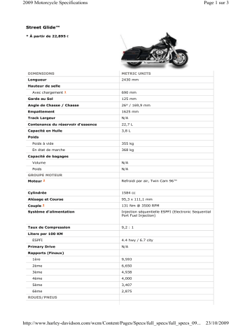 Manuel du propriétaire | HARLEY-DAVIDSON STREET GLIDE Manuel utilisateur | Fixfr