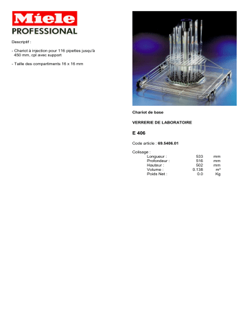 Manuel du propriétaire | Miele E 406 DESCRIPTIF Manuel utilisateur | Fixfr