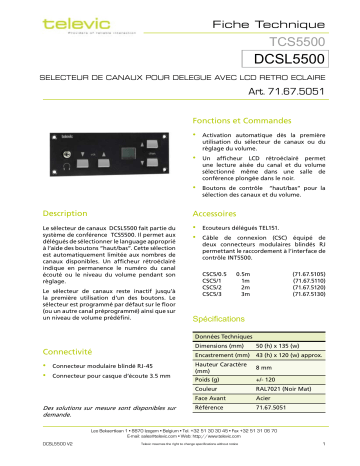 Manuel du propriétaire | TELEVIC DCSL5500 Manuel utilisateur | Fixfr