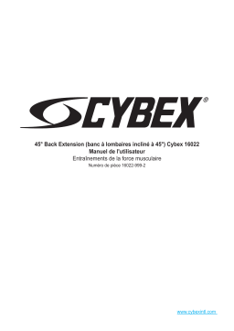 Cybex International 16022 45 DEGREE BACK EXTENSION Manuel utilisateur