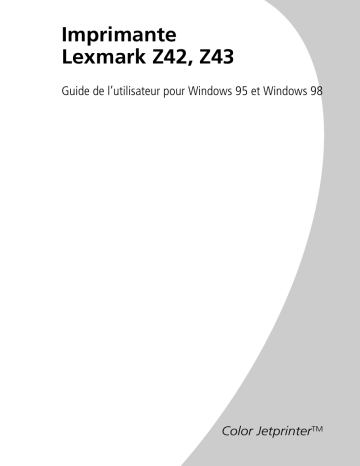 Manuel du propriétaire | Lexmark Z43 Manuel utilisateur | Fixfr