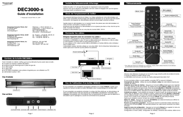 Manuel du propriétaire | HAUPPAGE DEC-3000 Manuel utilisateur | Fixfr