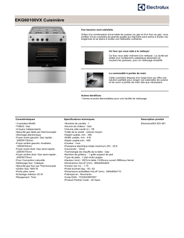 Manuel du propriétaire | Electrolux EKC54953OKEKC54953OWEKC54553OSEKC54350OWEKC54350O Manuel utilisateur | Fixfr