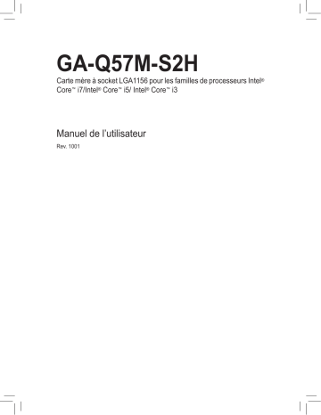Manuel du propriétaire | Gigabyte GA-Q57M-S2H Manuel utilisateur | Fixfr