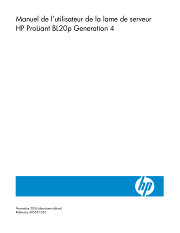 Manuel du propriétaire | HP PROLIANT BL20P G4 SERVER Manuel utilisateur | Fixfr