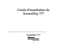 Infocus SCREENPLAY 777 Manuel utilisateur