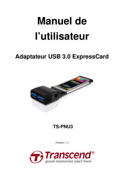 Transcend PNU3 USB3.0 EXPRESSCARD ADAPTER Manuel utilisateur