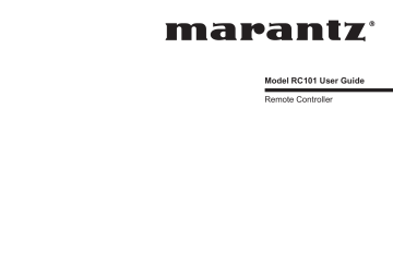 Manuel du propriétaire | Marantz RC101 Manuel utilisateur | Fixfr