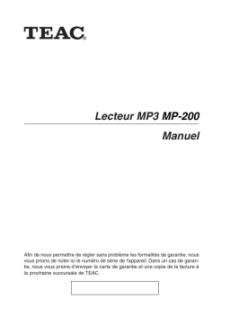 TEAC MP-200FM Manuel utilisateur