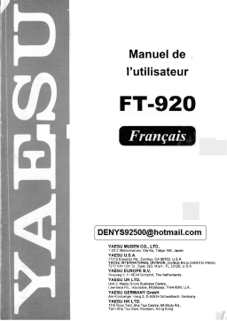 YAESU FT-920 Manuel utilisateur