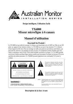 AUSTRALIAN MONITOR TX6000 Manuel utilisateur