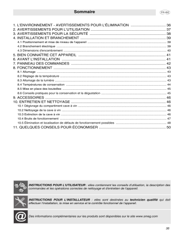 Manuel du propriétaire | Smeg SCV36XS1 Manuel utilisateur | Fixfr