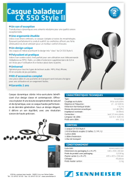 Sennheiser CX 550 STYLE II Manuel utilisateur