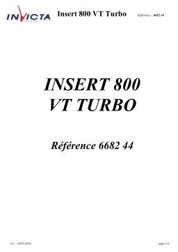 Invicta INSERT 800 VISION TOTALE TURBO 18 KW Manuel utilisateur