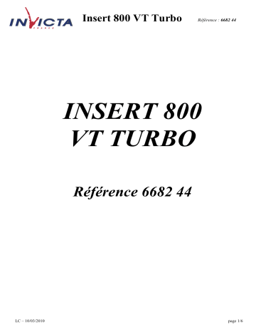 Manuel du propriétaire | Invicta INSERT 800 VISION TOTALE TURBO 18 KW Manuel utilisateur | Fixfr