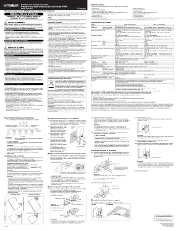 Manuel du propriétaire | Yamaha VXS8-VA VXS8-VAW VXS5-VA VXS5-VAW Manuel utilisateur | Fixfr