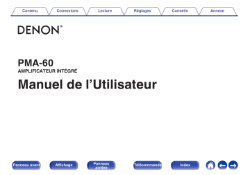 Manuel du propriétaire | Denon PMA1520 Manuel utilisateur | Fixfr