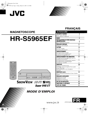 Manuel du propriétaire | JVC HR-S5965EF Manuel utilisateur | Fixfr