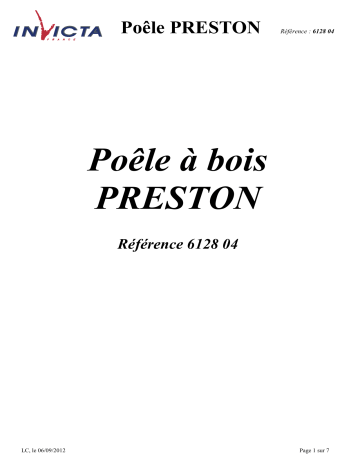 Manuel du propriétaire | Invicta PRESTON Manuel utilisateur | Fixfr