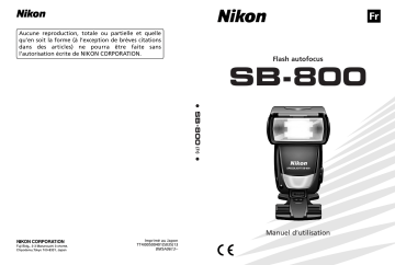 Manuel du propriétaire | Nikon SB-800 Manuel utilisateur | Fixfr