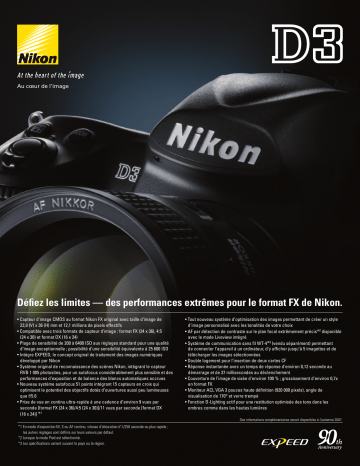 Manuel du propriétaire | Nikon D3 Manuel utilisateur | Fixfr