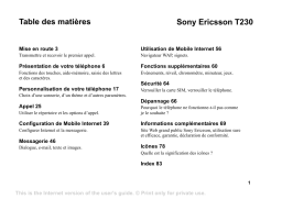 Sony Ericsson T230 Manuel utilisateur