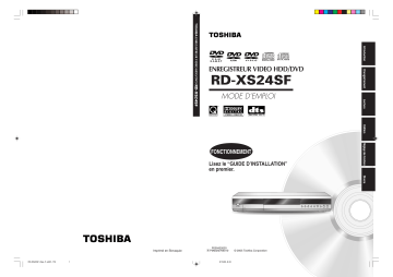 Manuel du propriétaire | Toshiba RD-XS24SF Manuel utilisateur | Fixfr