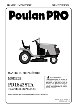 Poulan PD1842STA Manuel utilisateur