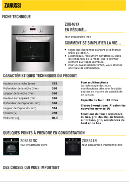 Zanussi ZOB461X Manuel utilisateur