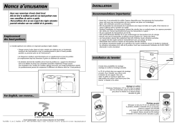 Focal POLYGLASS KIT HVK Manuel utilisateur