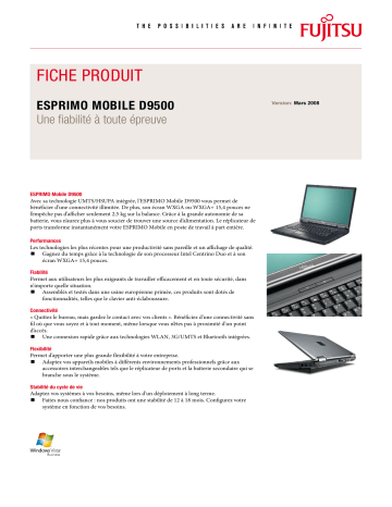 Manuel du propriétaire | FUJITSU SIEMENS ESPRIMO Mobile D9500 Manuel utilisateur | Fixfr