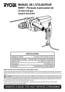 Ryobi HD501 Manuel utilisateur