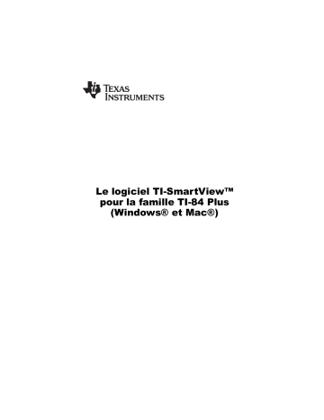 Manuel du propriétaire | Texas Instruments TI-SMARTVIEW Manuel utilisateur | Fixfr