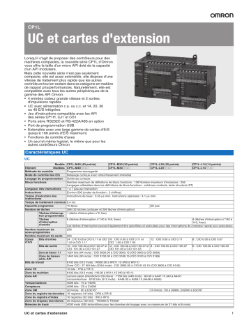 Manuel du propriétaire | Omron CP1L Manuel utilisateur | Fixfr