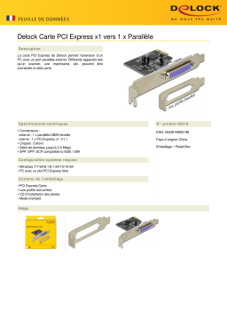 DeLOCK 89219 PCI Express x1 Card to 1 x Parallel Fiche technique