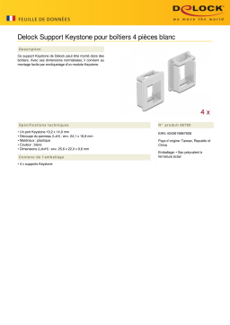 DeLOCK 86760 Keystone Holder for cases 4 pieces white Fiche technique