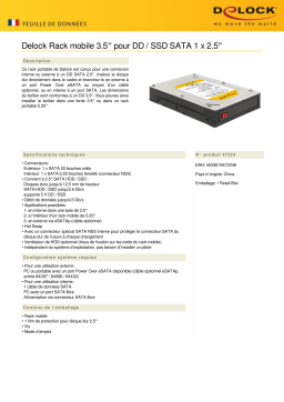 DeLOCK 47224 3.5″ Mobile Rack for 1 x 2.5″ SATA HDD / SSD Fiche technique