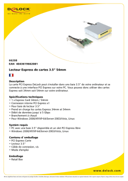 DeLOCK 66208 3.5” Express card drive 54mm Fiche technique