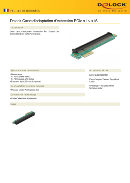 DeLOCK 89159 PCIe Extension Riser Card x1 > x16 Fiche technique