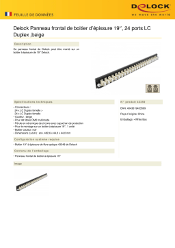 DeLOCK 43359 19″ Splice Box Front Panel 24 port LC Duplex beige Fiche technique