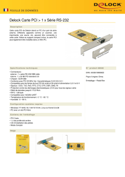 DeLOCK 89592 PCI Card > 1 x Serial RS-232 Fiche technique