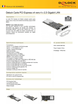 DeLOCK 89192 PCI Express x4 Card to 4 x 2.5 Gigabit LAN RTL8125 Fiche technique