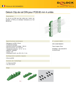 DeLOCK 66261 DIN rail clip for PCB 85 mm 4 pieces Fiche technique