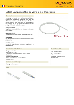 DeLOCK 18900 Fiberglass Sleeving 2 m x 2 mm white Fiche technique