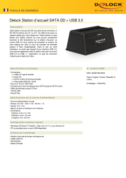 DeLOCK 61854 Docking Station SATA HDD > USB 3.0 Fiche technique