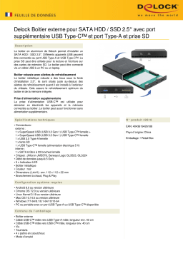 DeLOCK 42618 External Enclosure for 2.5″ SATA HDD / SSD Fiche technique